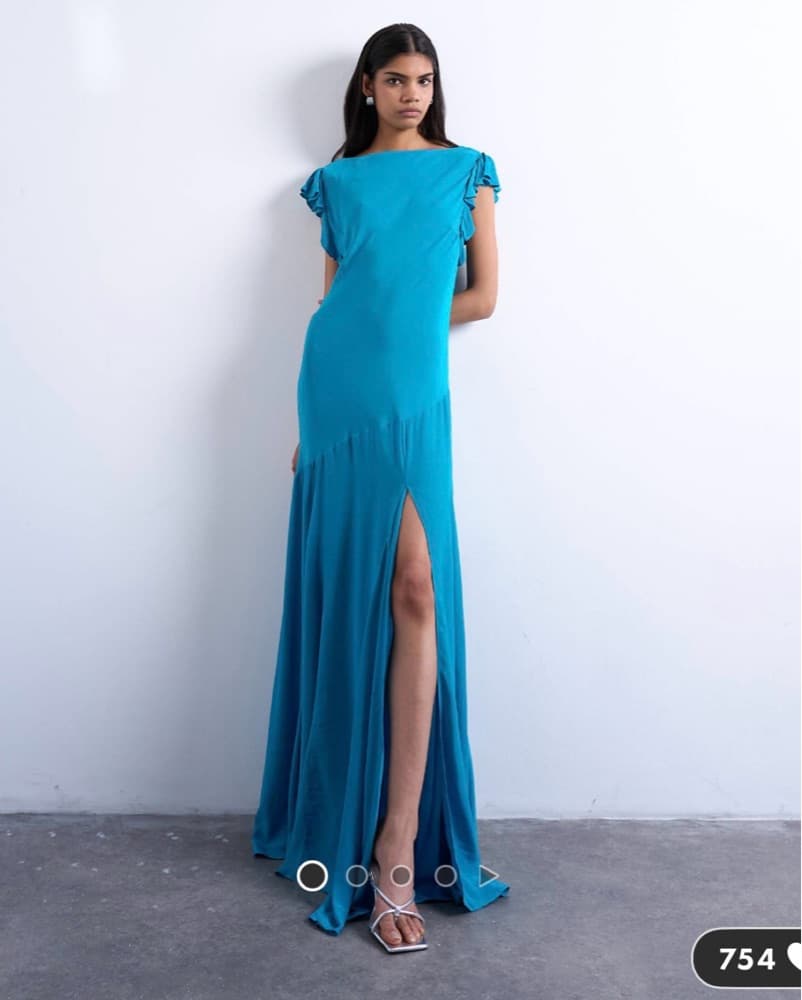 Topshop Cowl Back Flutter Dress - Image 4