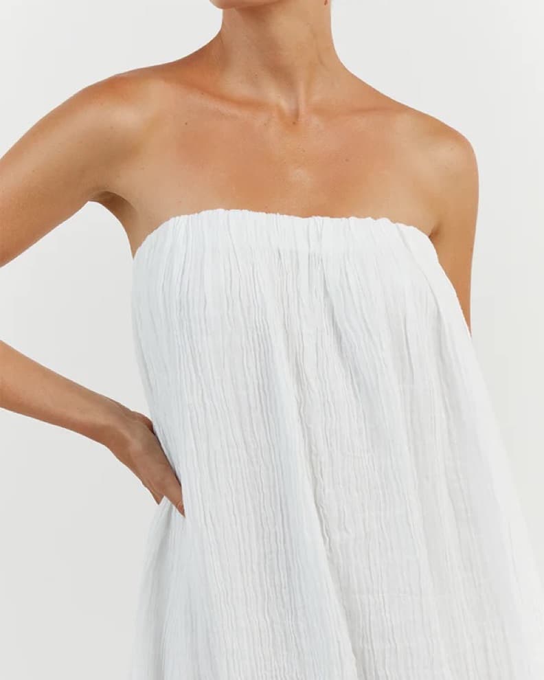 White Linen Maxi Dress - Image 2