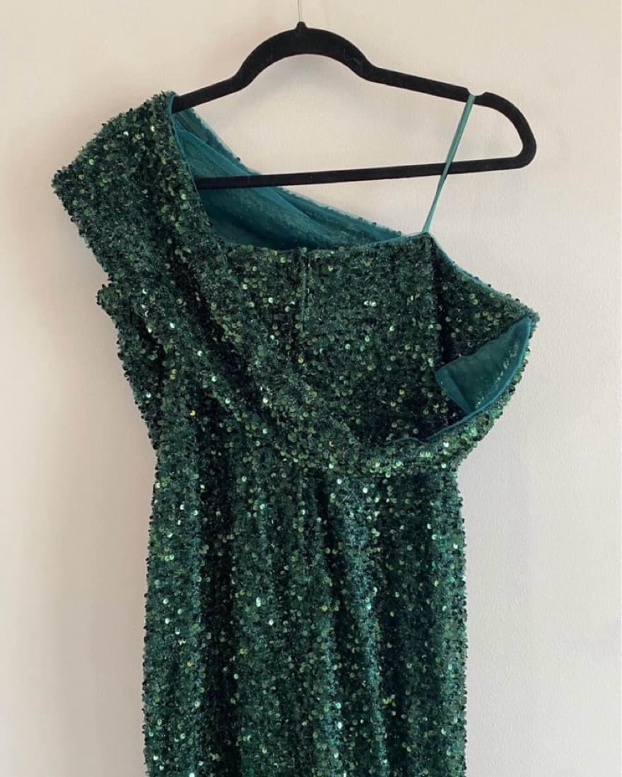 Green Sequin Evening Gown  - Image 4