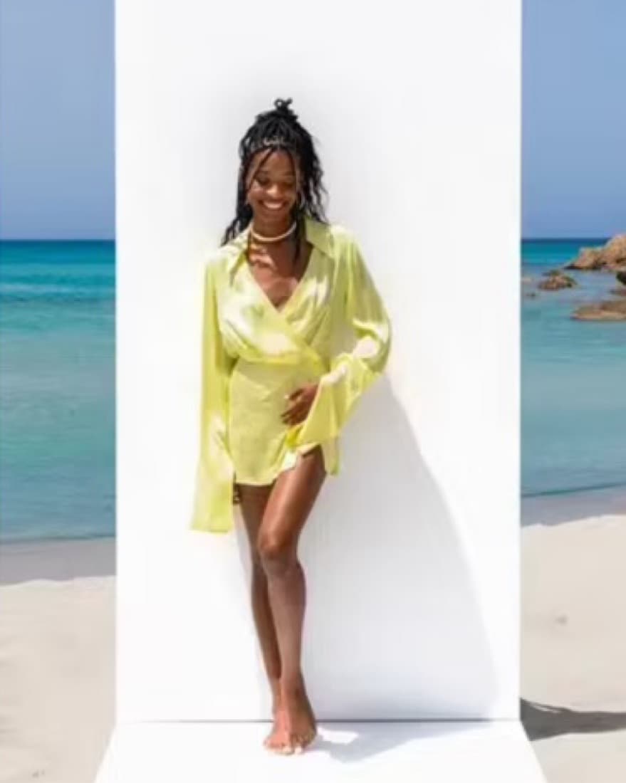 Rat & Boa Yellow Long Sleeve Mini Dress  - Image 1
