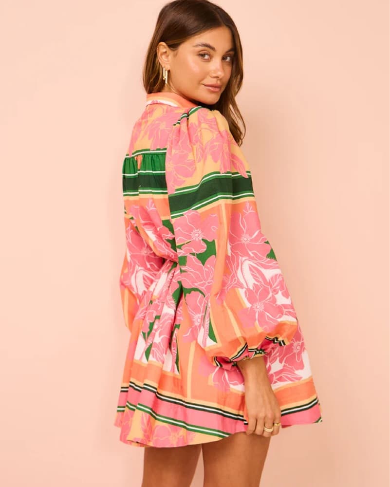 Floral Long Sleeve Mini Dress - Image 4