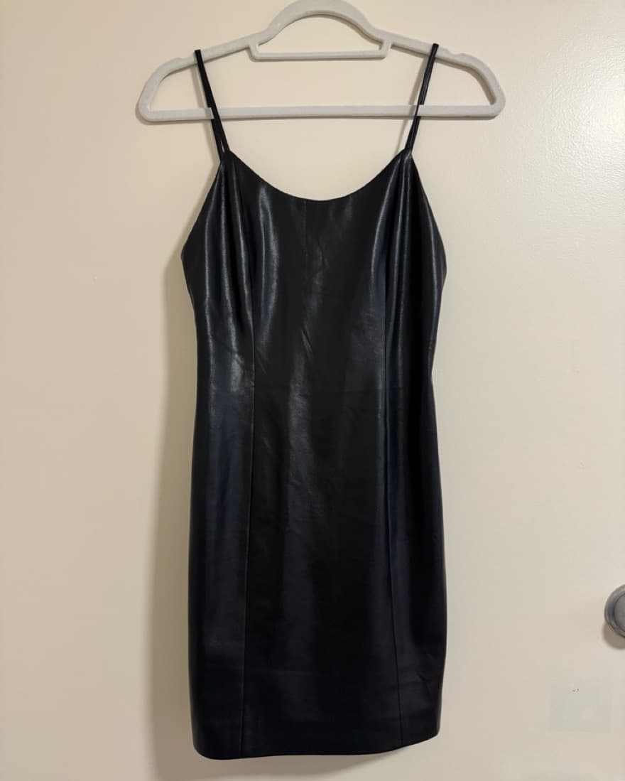 Alice And Olivia Faux Leather Mini Dress - Image 4