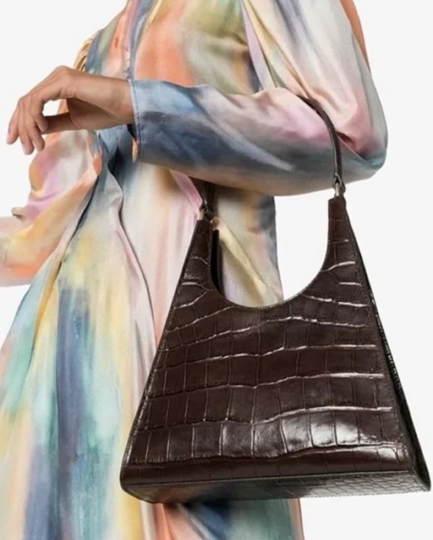 Staud Rey Brown Croc Bag - Image 2