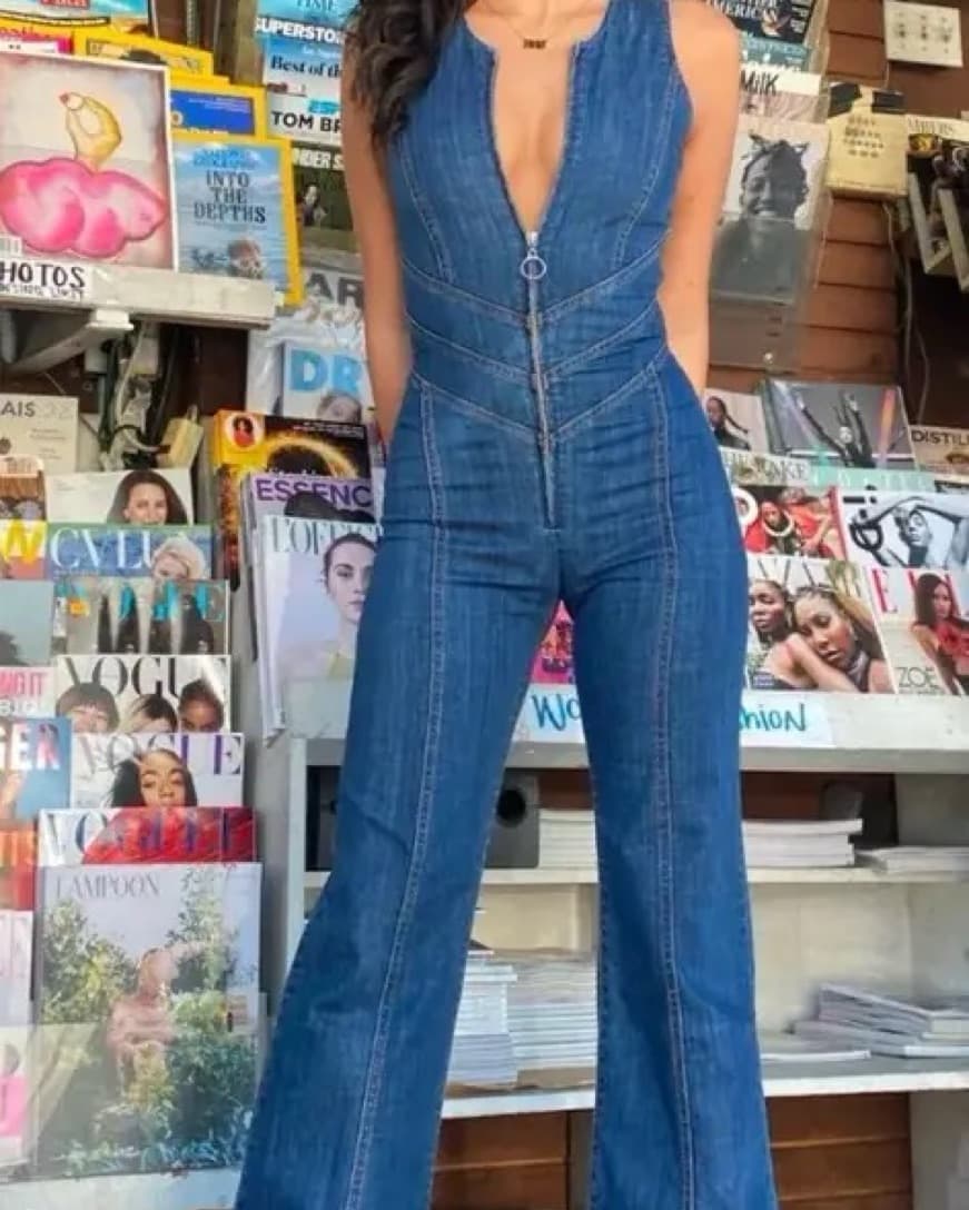 Revice Heart Denim Cutout Jumpsuit - Image 3