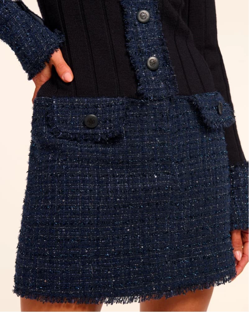 Navy Tweed Dress - Image 2