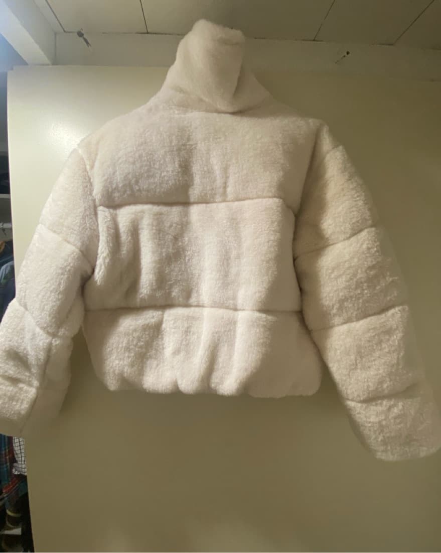 Faux Fur Cream Puffer - Image 4