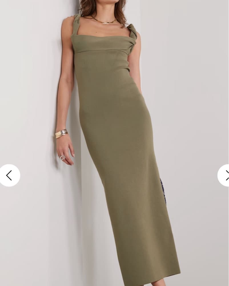 Jacquemus Olive Maxi Dress, Size 4 - Image 1