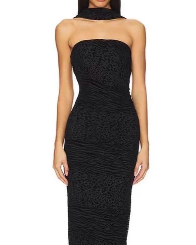 Revolve Black Midi Dress - Image 1
