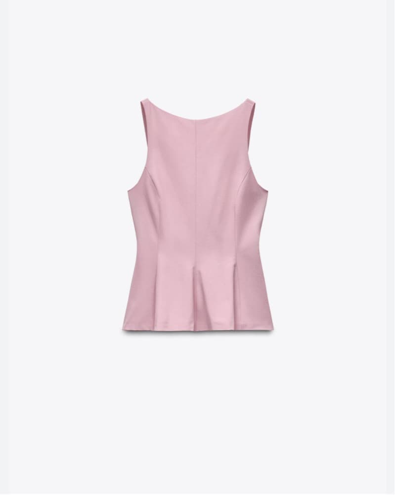 Zara Open Back Peplum Top - Image 2