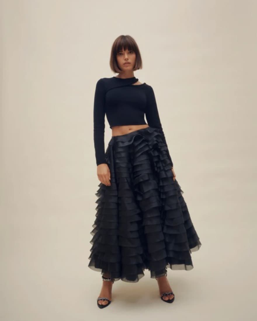 Aje Amour Ruffle Midi Skirt - Image 1