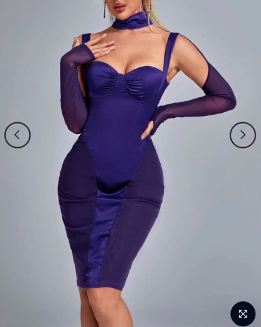 Purple Mesh Dress - Image 1
