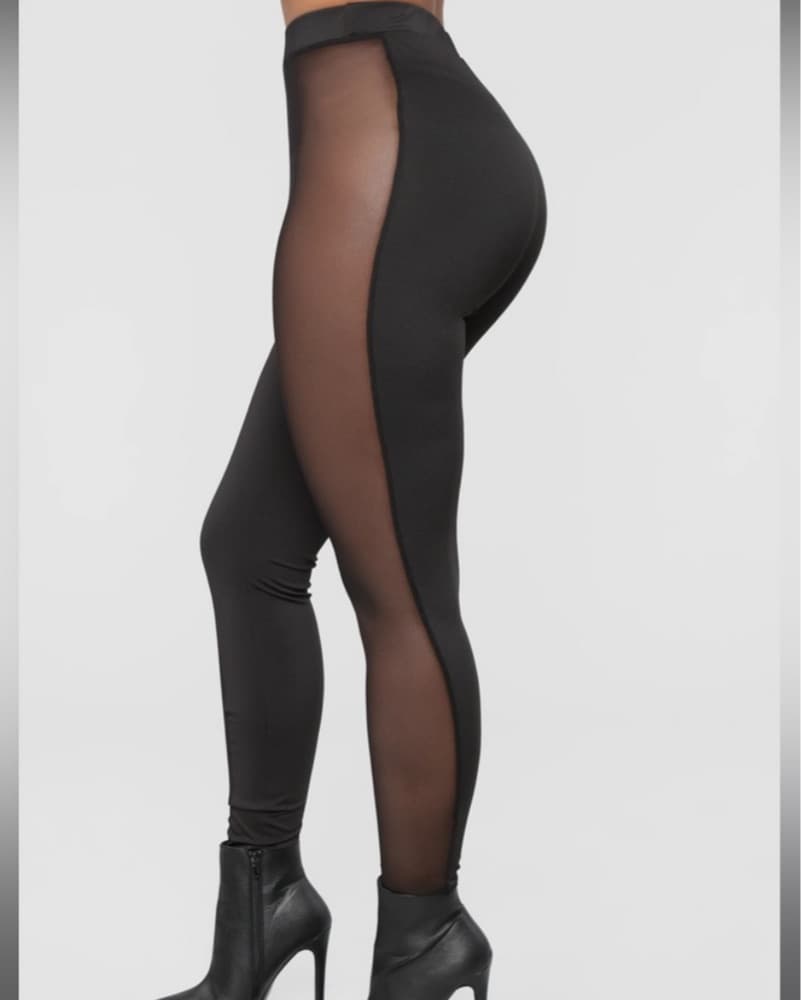 Black Mesh Leggings - Image 4
