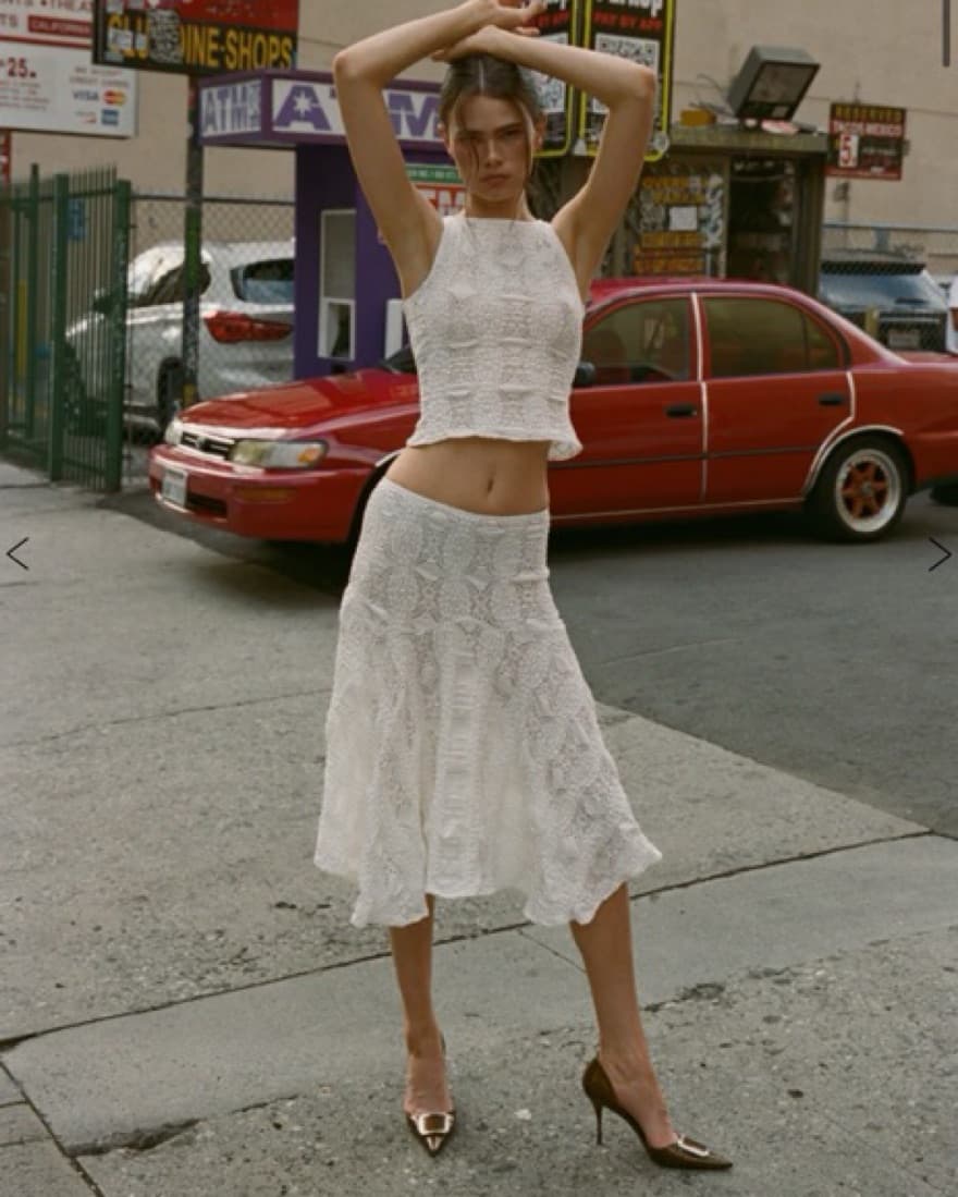 With Jean Maeve Lace Midi Skirt    - Image 1