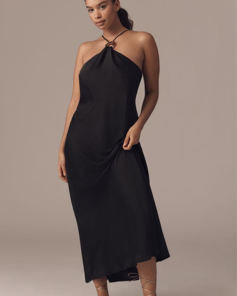 By Anthropologie Halter Slip Midi Dress - Image 1