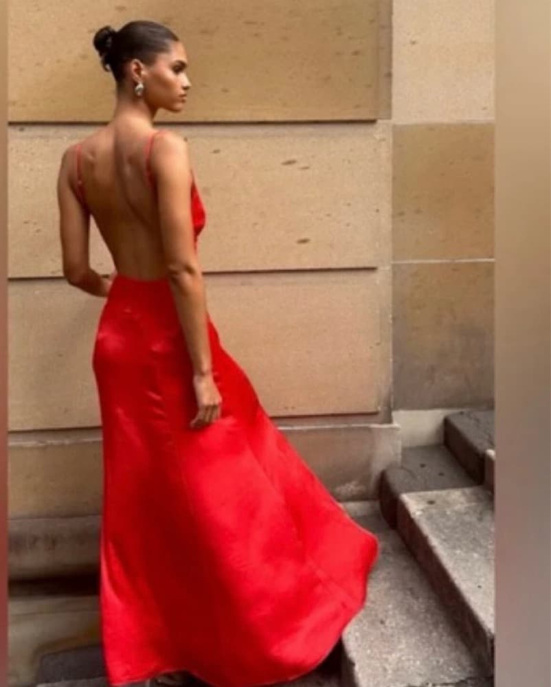 Meshki Kamala Satin Backless Maxi Dress - Image 3