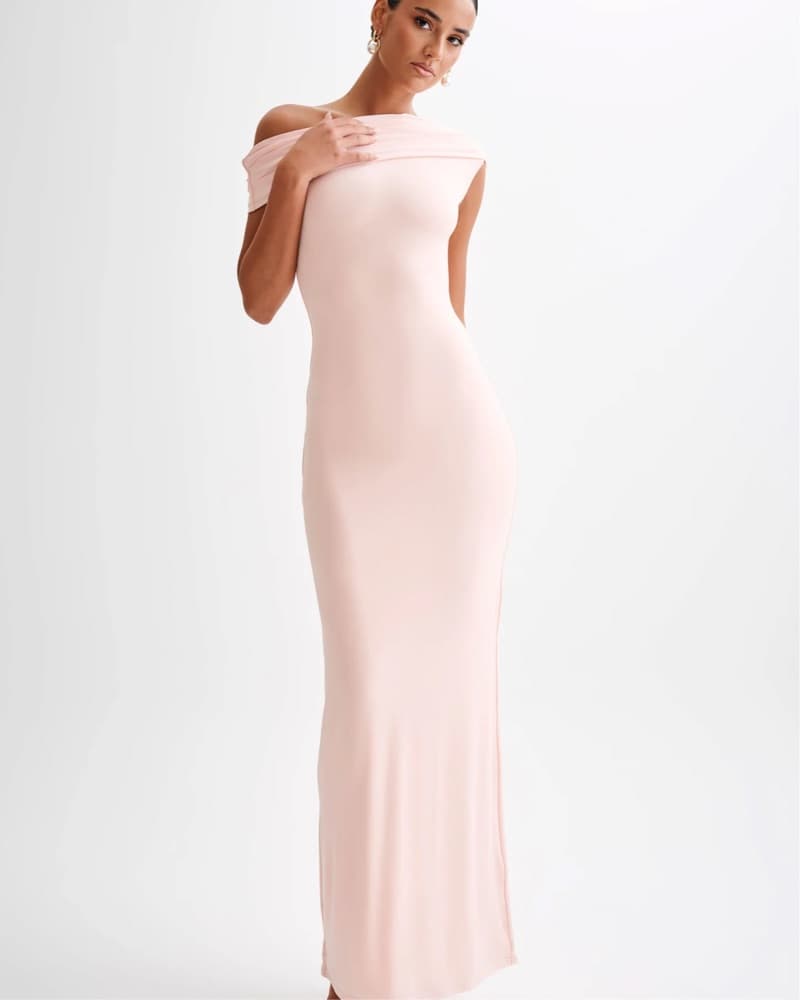 Cassandra Off Shoulder Slinky Maxi Dress - Image 1