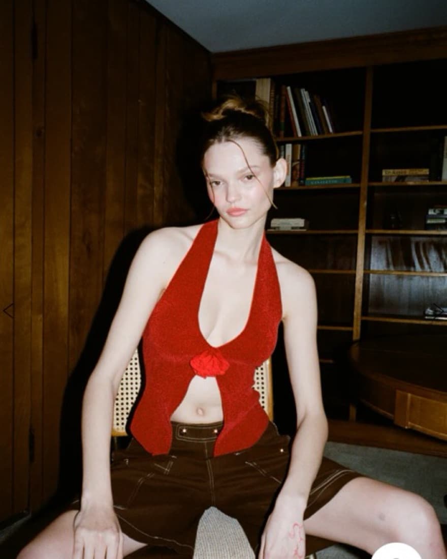 With Jean Rose Top | Red - Image 5