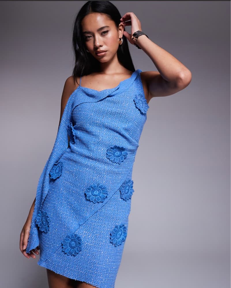 Embellished Floral Crochet Mini Dress  - Image 4