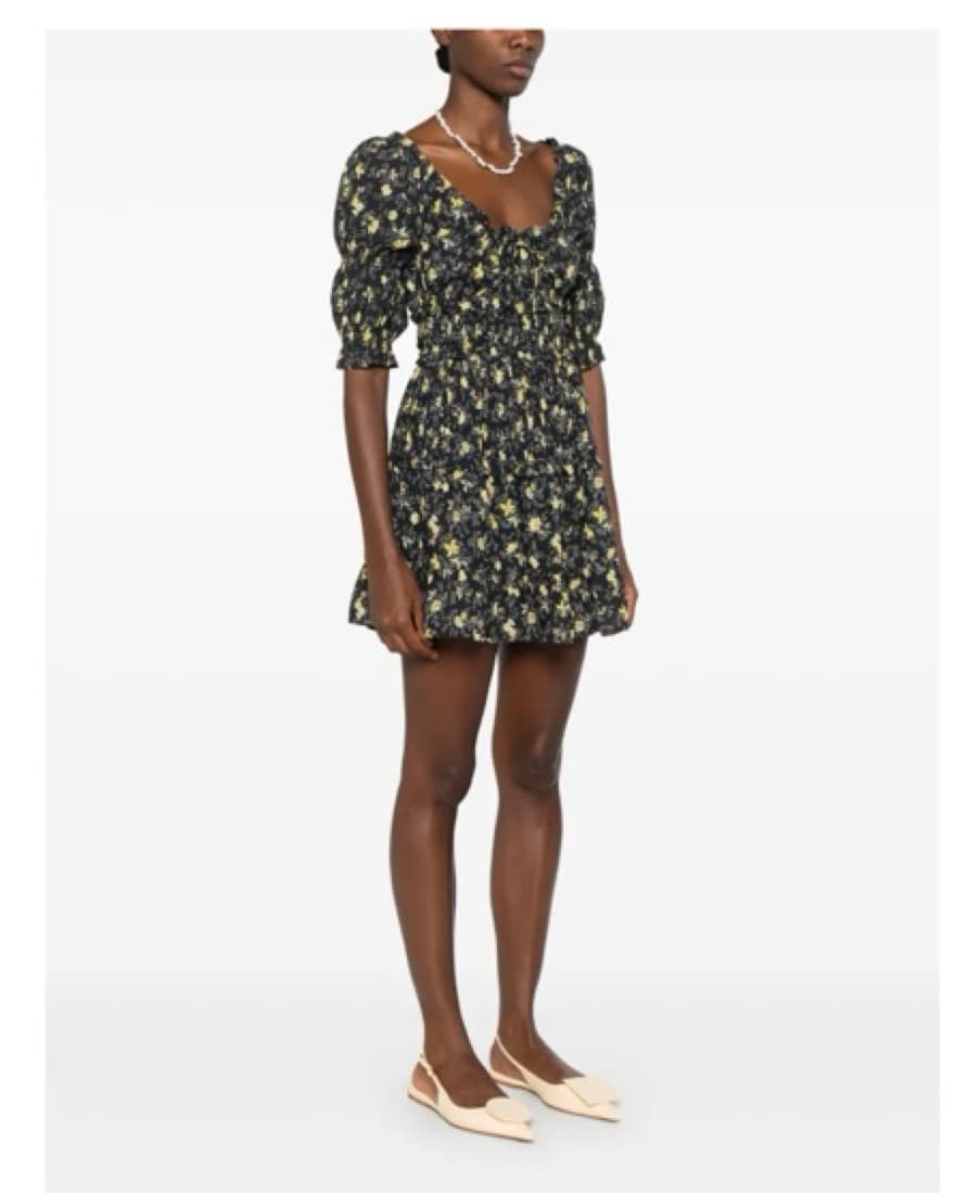 Doen Mini Dress Black With Flowers  - Image 2