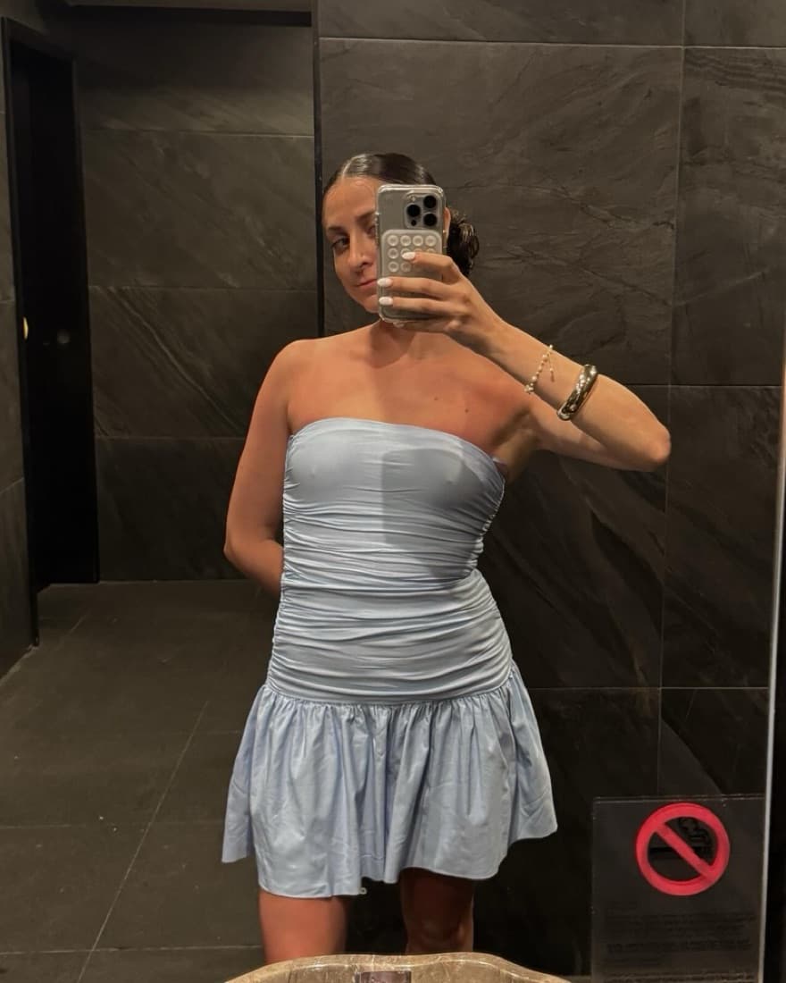 Blue Drop Waist Dress - Image 1