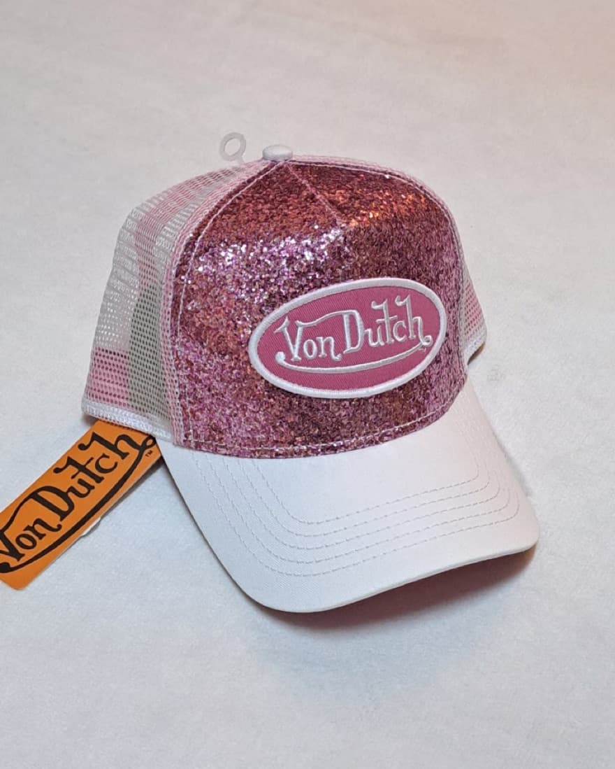 Von Dutch Pink Sparkly Trucker Hat - Image 2