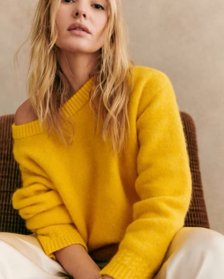 Sezane Amiel Jumper in Yellow - Image 1