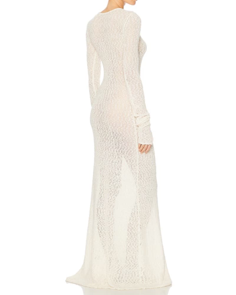 HELSA Tatum Maxi Knit Dress in Ivory - Image 4