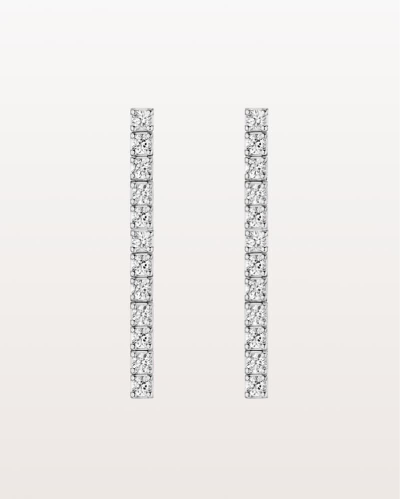 White Sapphire Tennis Earrings - Image 1