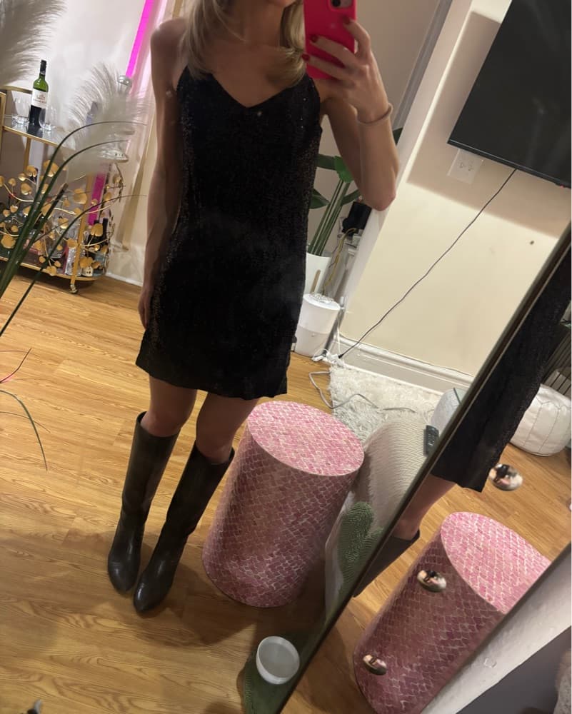 Aqua Glamorous Sequin Black Dress - Image 5