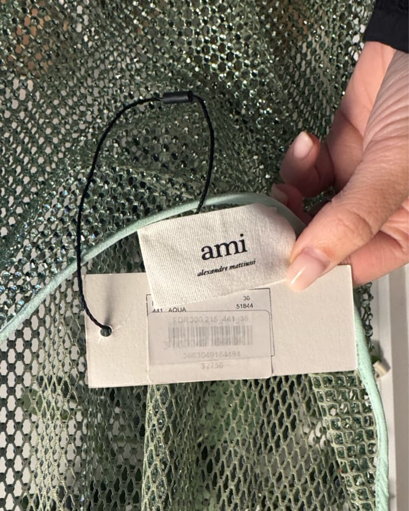 Ami Paris NWT Rhinestoned Mesh Dress - Image 2