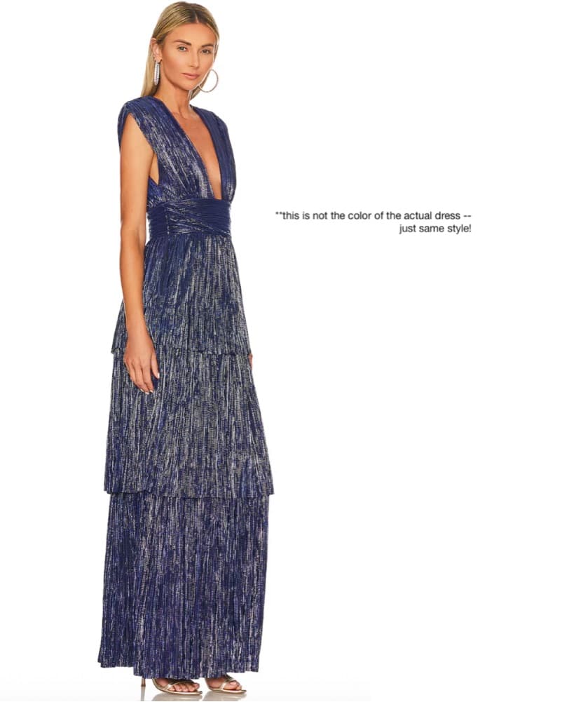 Sabina Musayev Pleated Metallic Gown - Image 3