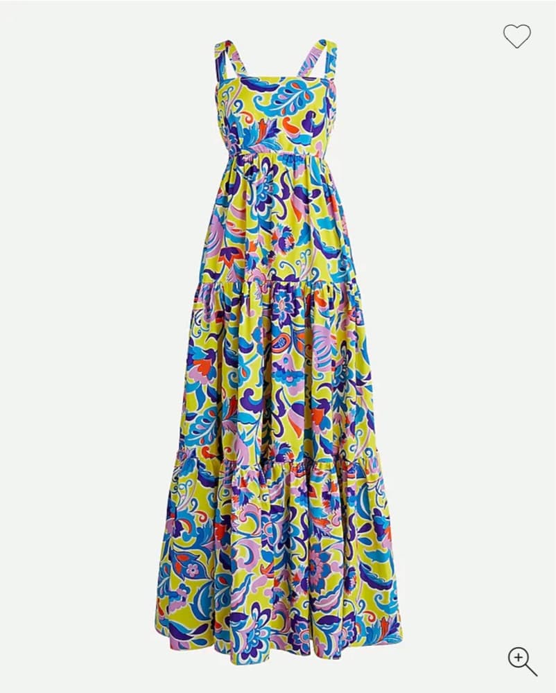Tiered taffeta maxi in curly floral - Image 1