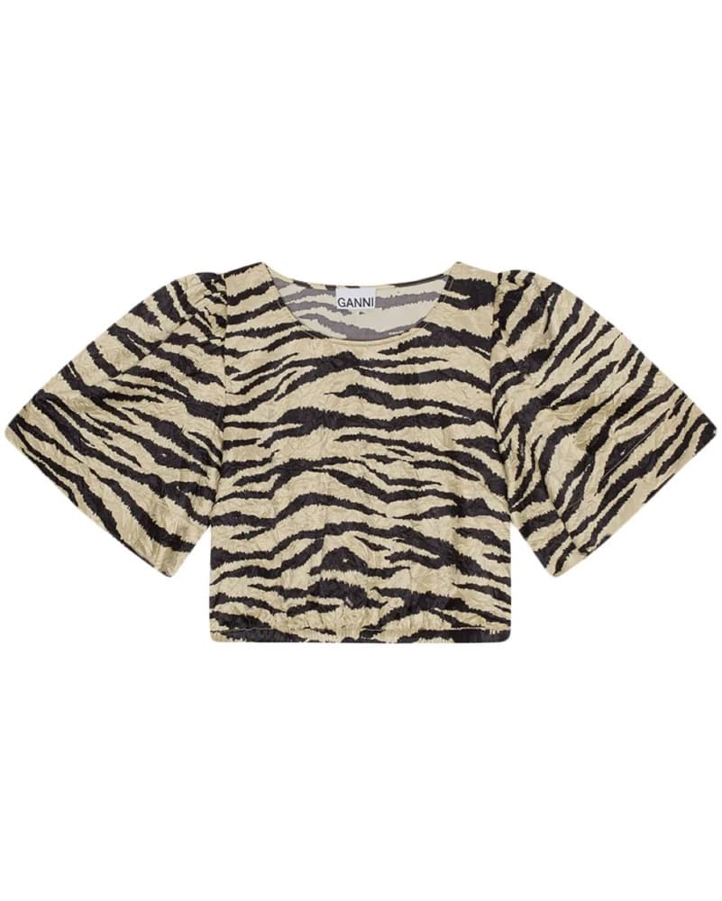Zebra Print Crop Top and Pants Set - Image 2