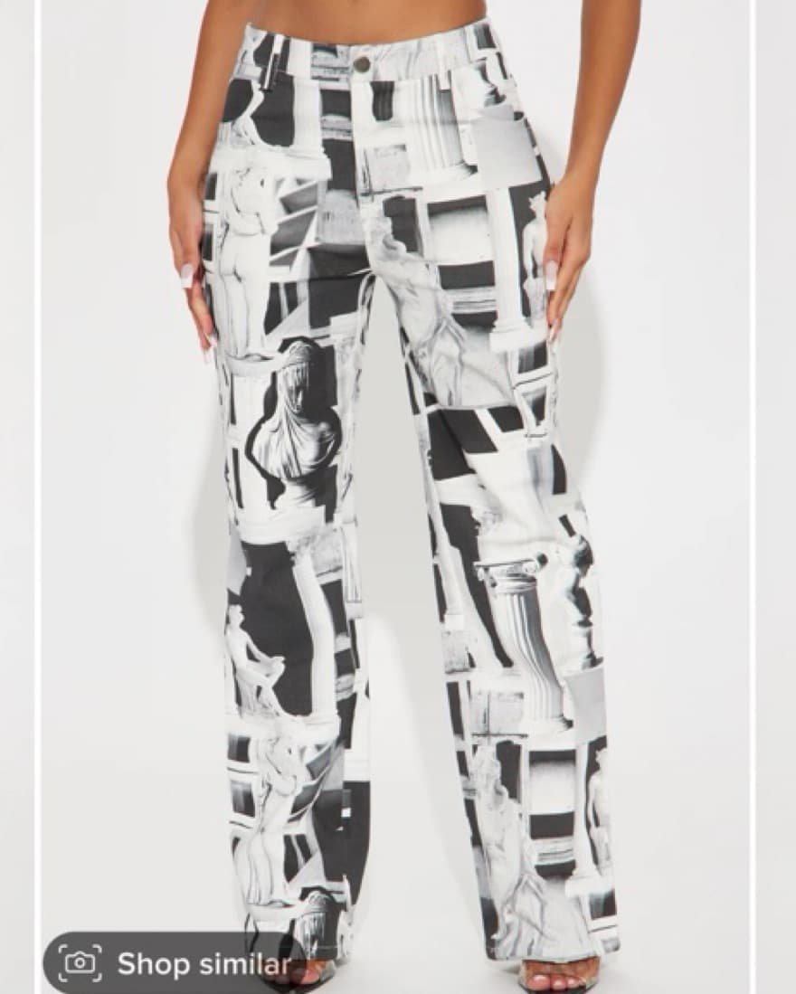 Artistic Monochrome Palazzo Fun Pants - Image 2