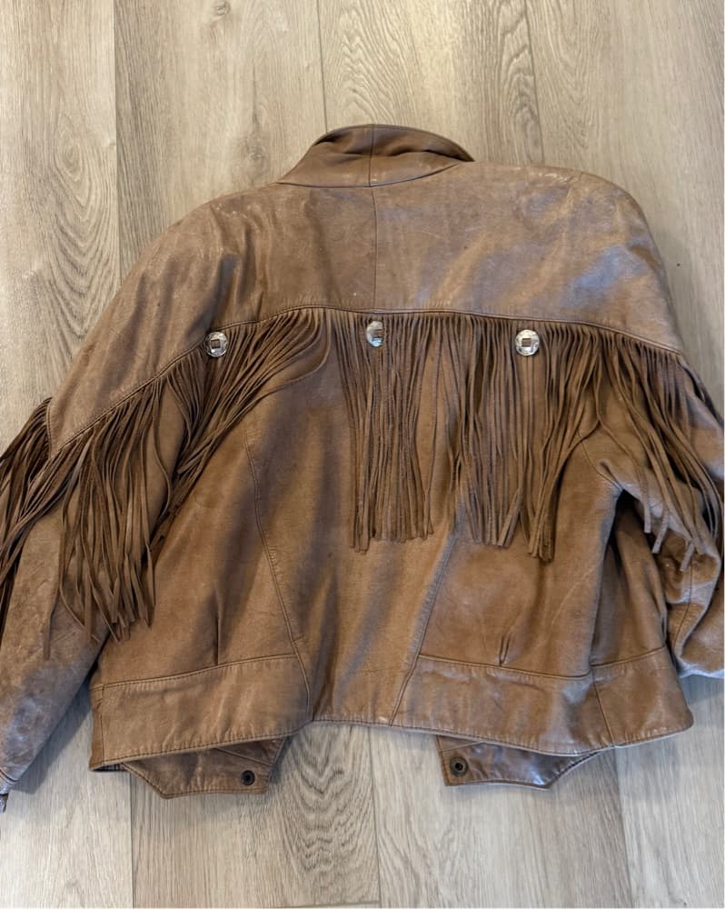 Vintage Leather Fringe Jacket  - Image 3