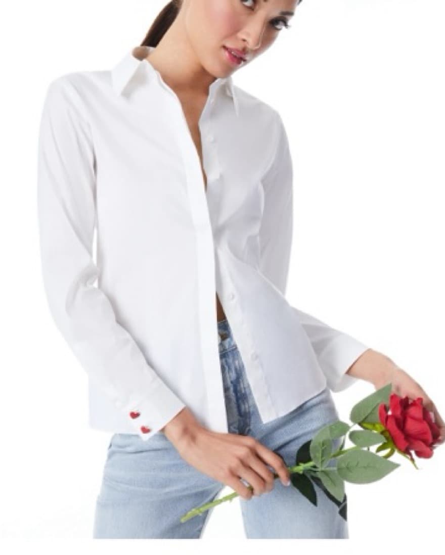 Alice + Olivia Willa Placket Top - Image 1