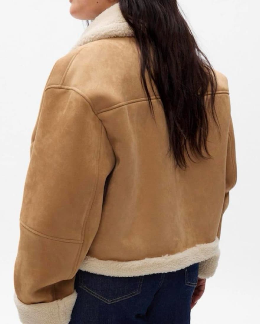 Gap Vegan Suede Sherpa-Trim Jacket size  - Image 4