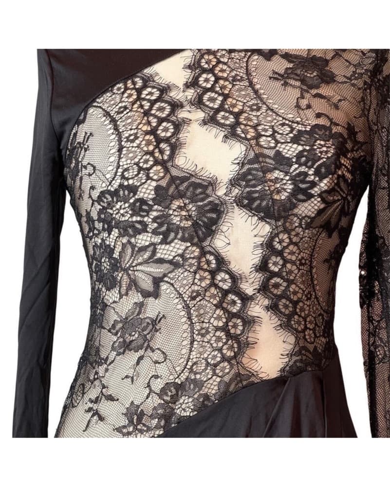 Michael Costello Black Lace Gown XS - Image 6