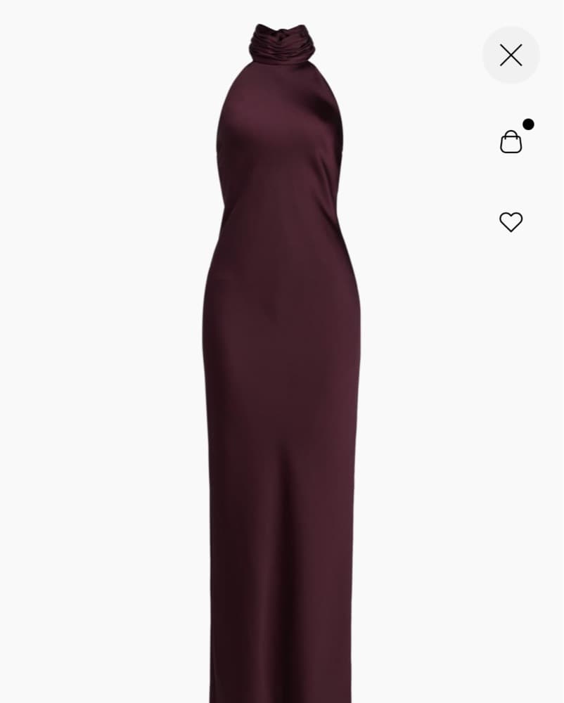 Ramy Brook Tatiana High Neck Satin Gown - Image 1