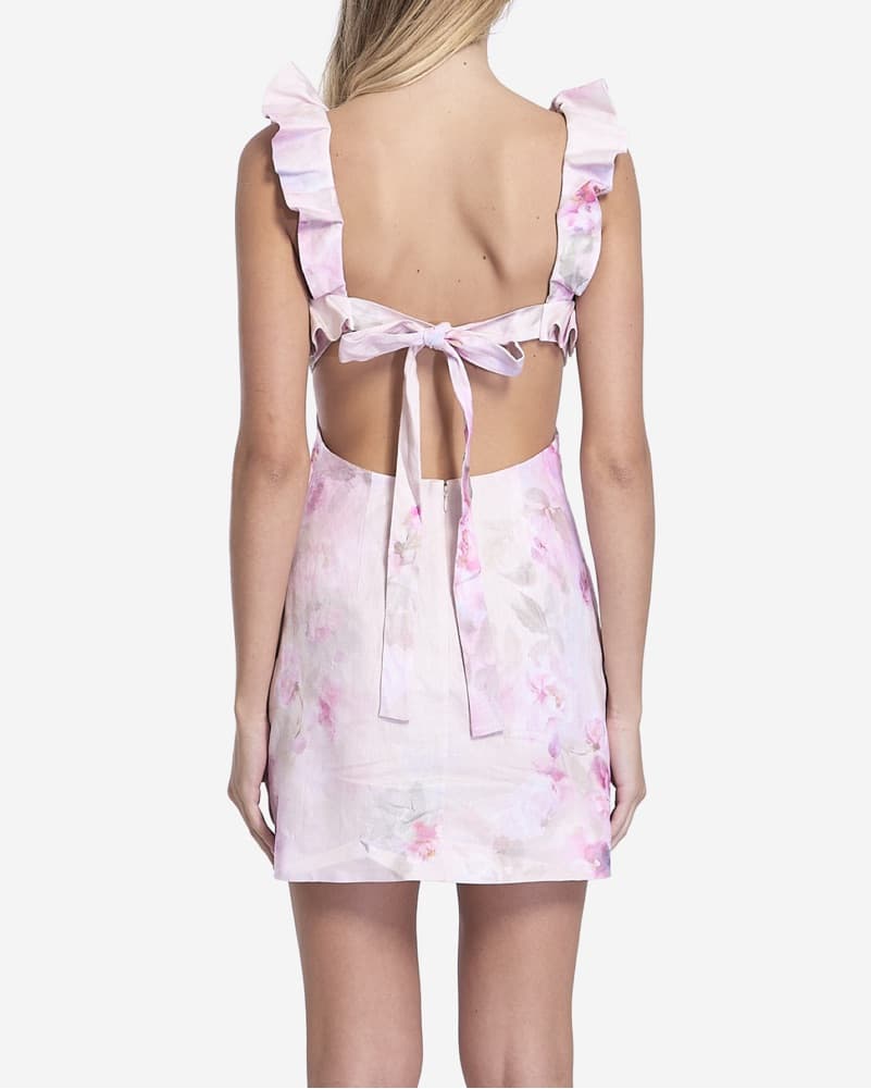 Zimmermann Purple Floral Linen Frilled M - Image 2