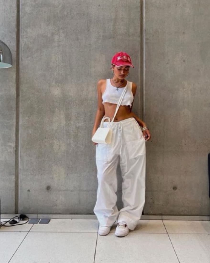 Local european Wide Leg Pant in White  - Image 4