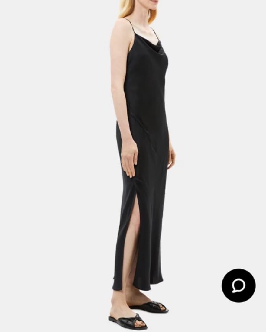 Black Satin Theory Dress - Image 2