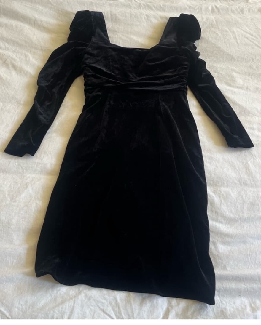 Veronica Beard Toki Ruched Black Velvet  - Image 6