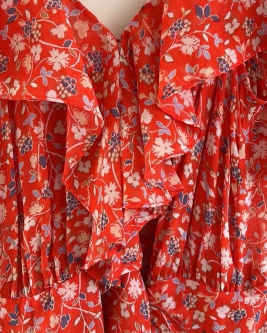Veronica Beard Red Floral Dress - Image 4