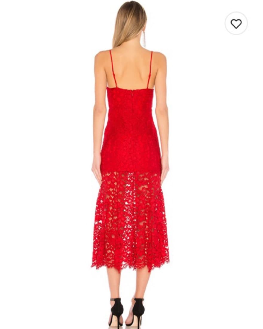 Red Midi Lace Dress - Image 3