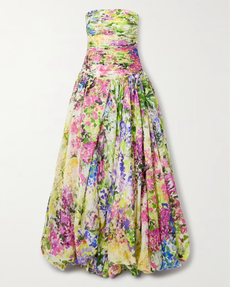Aje Strapless Dahlia Printed Formal Gown - Image 1