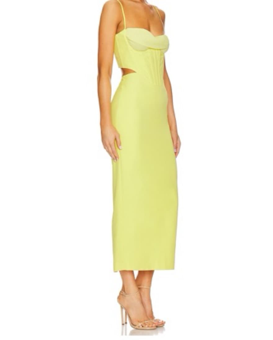Bardot Martini Midi Dress in Limoncello - Image 3