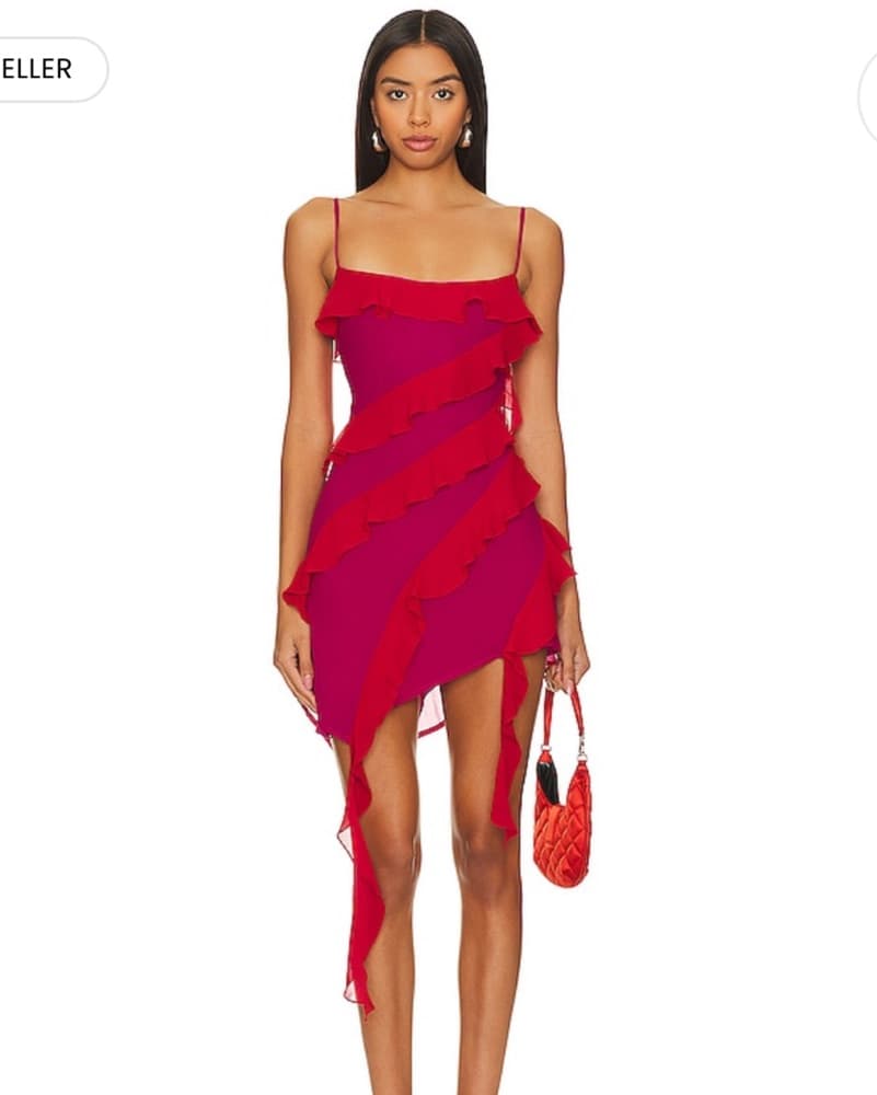 Marisol Mini Dress In Pink & Red - Image 1