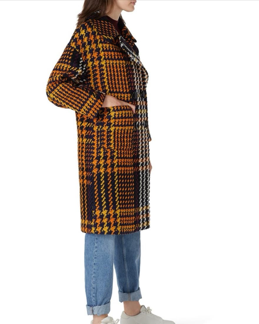 Vibrant Houndstooth Patterned Coat - Image 3