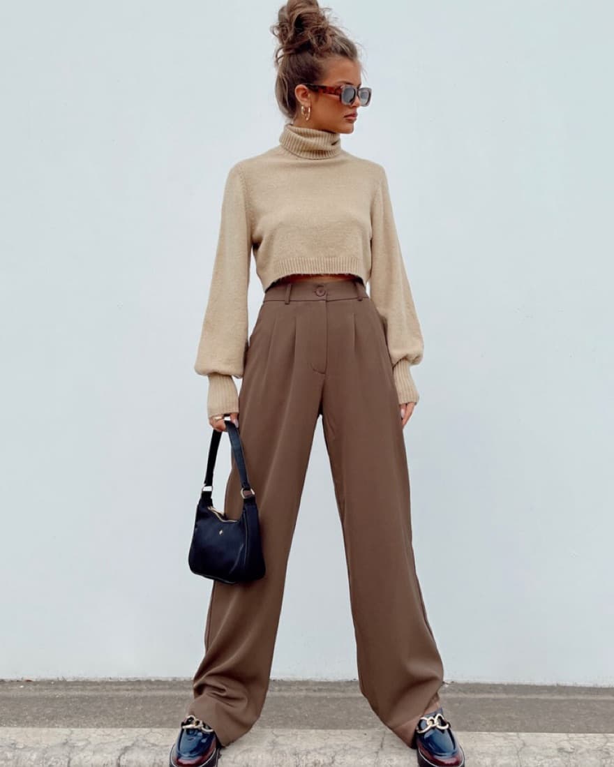 Princess Polly Archer Pant - Brown - Image 2